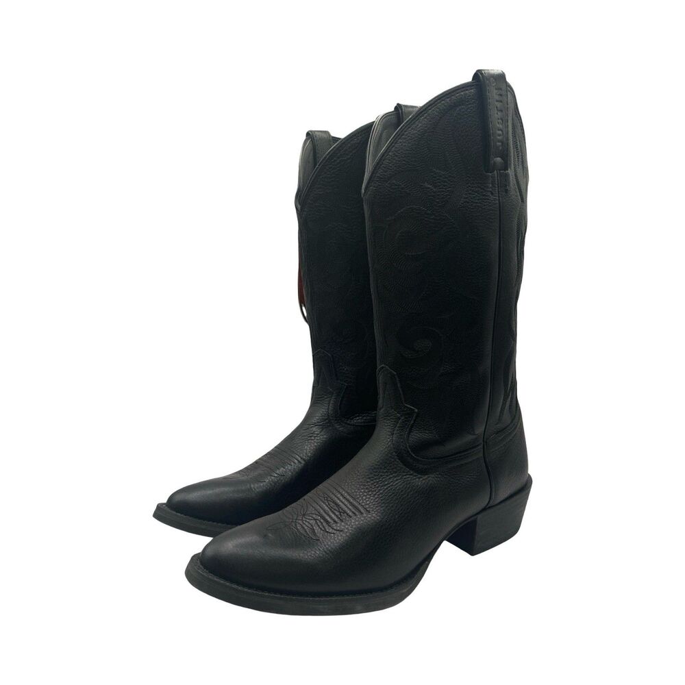 Justin Boots Stampede Collection Men's Size 10 D Style 2553 Black Leather NWT